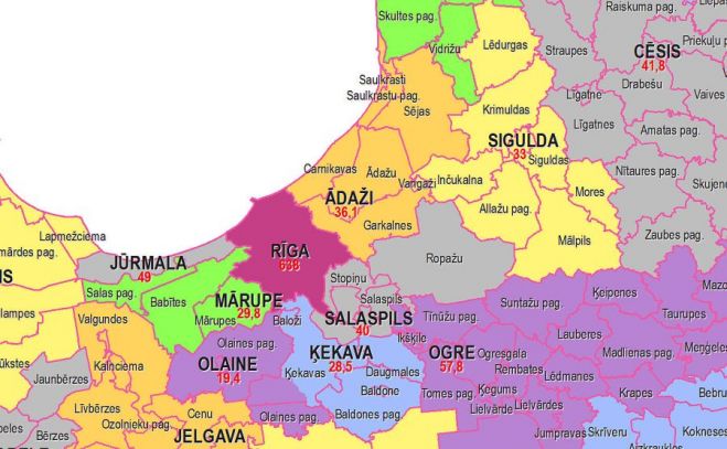 Administratīvi teritoriālā iedalījuma karte. Valdības piedāvājums. Karte – VARAM 