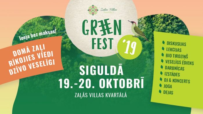 19.–20.X Zaļā dzīvesveida festivāls "GreenFest" Siguldā