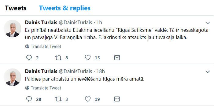 Turlais sola Jakrinu tuvākajā laikā atsaukt no amata "Rīgas satiksmes" pagaidu valdē
