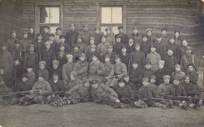 Rīgas apriņķa jauniesauktie; 1919. gada pirmā puse. Foto: no Kara muzeja arhīva 