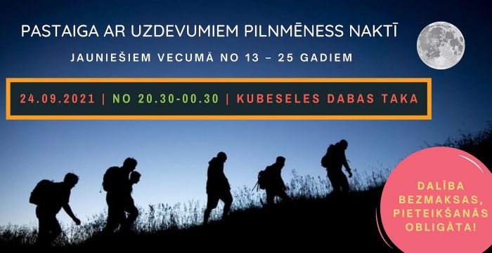 24.IX Pastaiga jauniešiem pilnmēness naktī Krimuldas pagastā