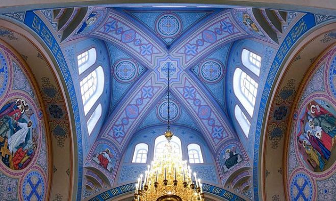 Jelgavas Sv. Simeona un Sv. Annas pareizticīgo baznīcas sienu gleznojumu atjaunošana. Foto – publicitātes 