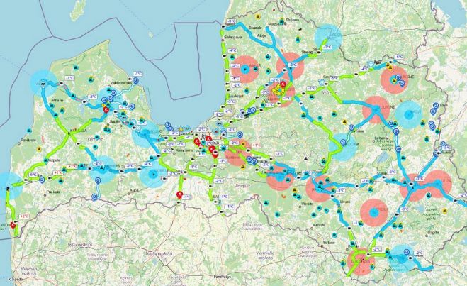 Karte - Latvijas Valsts ceļi