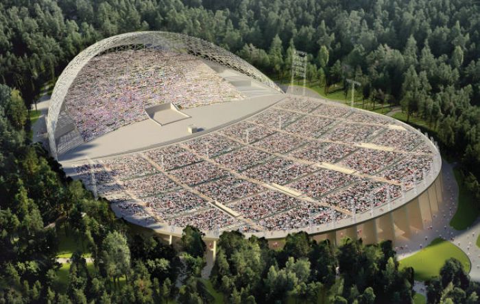 Rīgas dome uz 30 gadiem plāno aizņemties 41 miljonu eiro Mežaparka estrādes atjaunošanai