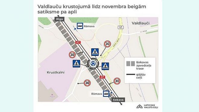 Karte - Latvijas Valsts ceļi