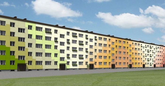 Daudzdzīvokļu ēkas renovācijas projekts Daugavas ielā 2, Salaspilī. Foto – salaspils.lv