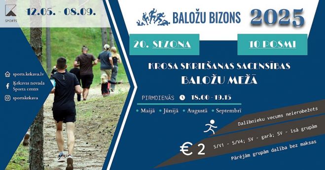 26.V Skriešanas krosa sacensību seriāla &quot;Baložu bizons&quot; trešais posms Baložos