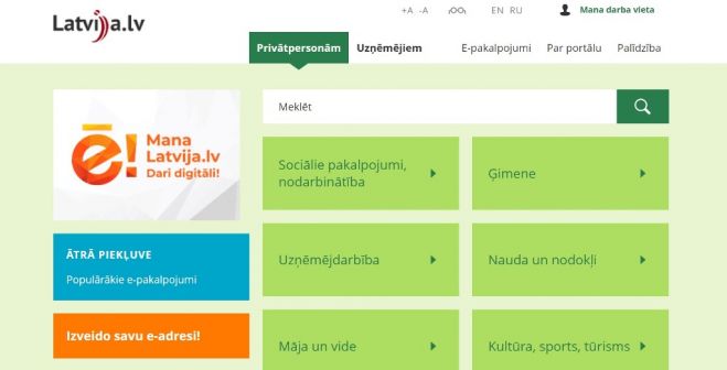 Paredz līdz nākamā gada nogalei pabeigt izmaiņas portāla &quot;Latvija.lv&quot; lietotāju saskarnē