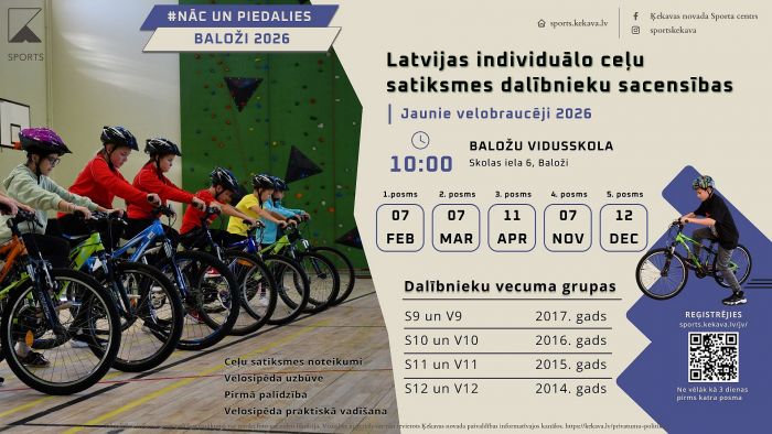 7.III Sacensības "Jaunie velobraucēji 2026" Baložos