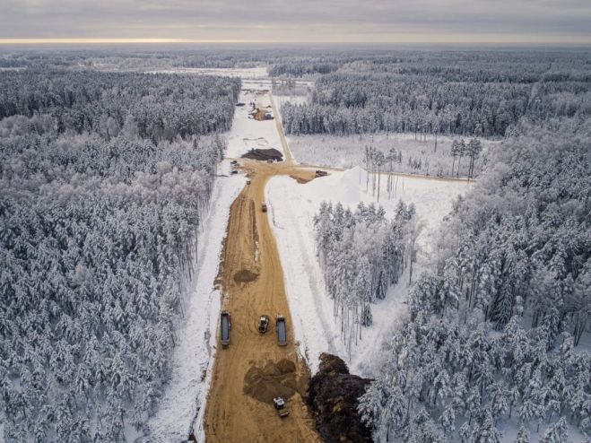 Ķekavas apvedceļa būvdarbi. Foto - Renārs Koris