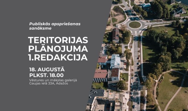 18.VIII Novada teritorijas plānojuma publiskās apspriešanas sanāksme Ādažos