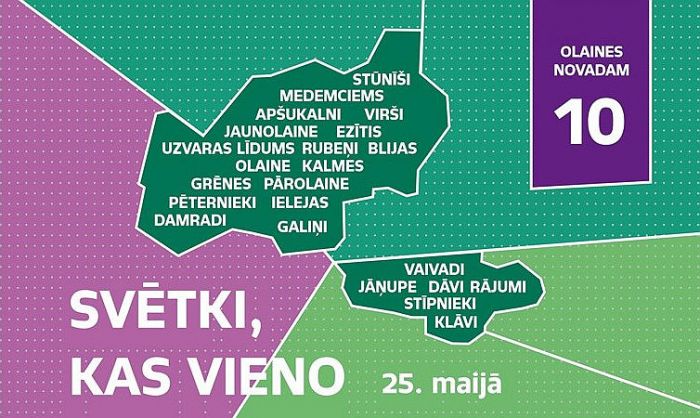Olaines novads ar svētkiem atzīmēs desmit gadu jubileju