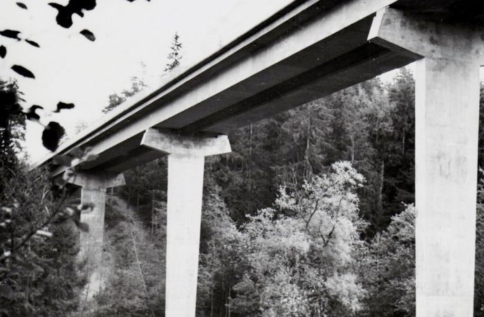 Lorupes viadukts, 1968.gads. Foto - Latvijas Ceļu muzeja arhīvs