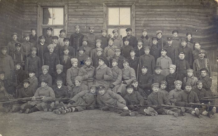 Rīgas apriņķa jauniesauktie; 1919. gada pirmā puse. Foto: no Kara muzeja arhīva 