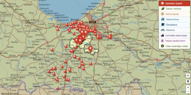 Izstrādāta Pierīgas Interaktīvā tūrisma karte