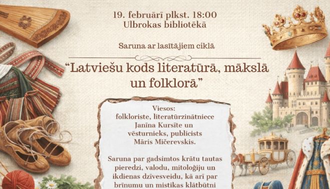 19.II Tikšanās ar vēsturnieku Māri Mičerevski un folkloristi Janīnu Kursīti Ulbrokā