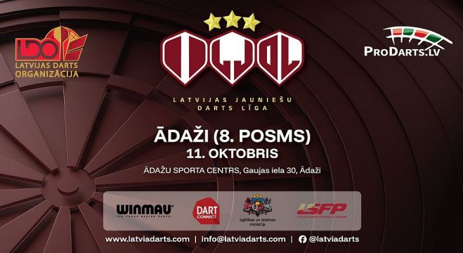 11.X Latvijas Jauniešu darts līgas sacensības šautriņu mešanā Ādažos