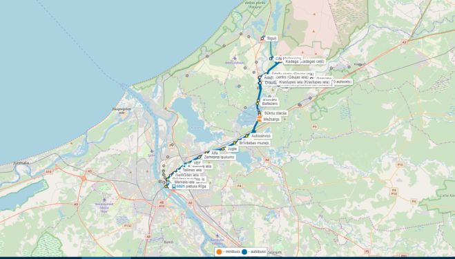 Interaktīvajos sarakstos rādīs &quot;Ekspress-Ādaži&quot; autobusu ietilpību