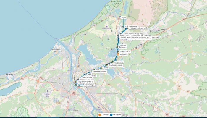 Interaktīvajos sarakstos rādīs "Ekspress-Ādaži" autobusu ietilpību