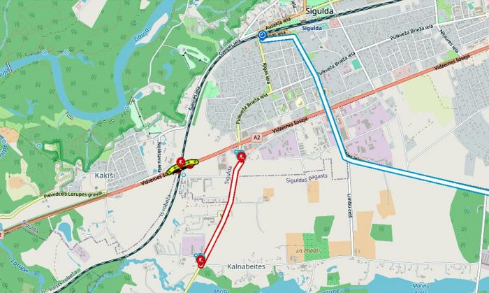 Karte - Latvijas Valsts ceļi