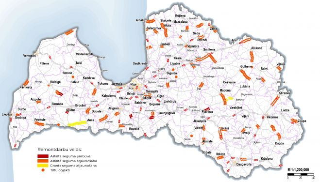 Karte - Latvijas Valsts ceļi