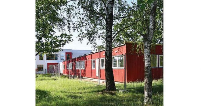 Jaunuzceltā moduļa tipa piebūve Mārupes pamatskolai Tīrainē. Foto – “Mārupes Vēstis”
