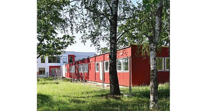 Jaunuzceltā moduļa tipa piebūve Mārupes pamatskolai Tīrainē. Foto – “Mārupes Vēstis”
