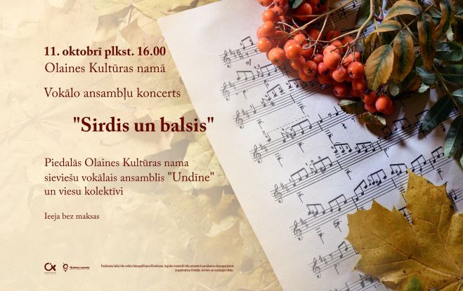11.X Vokālā ansambļa &quot;Undīne&quot; sadziedāšanās koncerts &quot;Sirdis un balsis&quot; Olainē