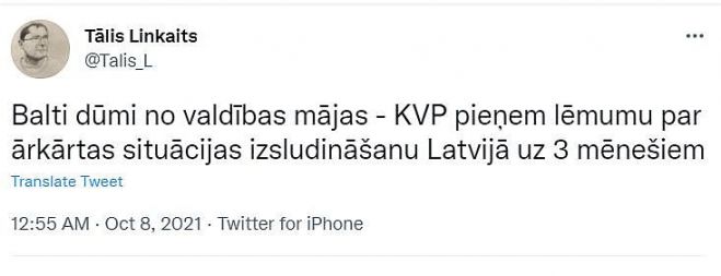 Ilustrācija - twitter.com/Talis_L