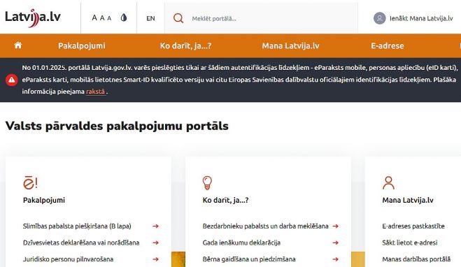 Ilustrācija - ekrānuzņēmums no latvija.gov.lv