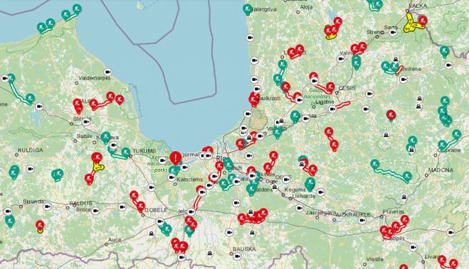 Karte - Latvijas Valsts ceļi