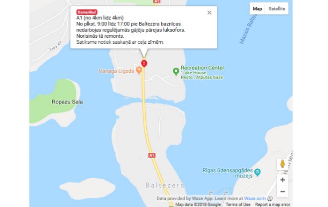 Baltezerā nedarbosies gājēju pārejas luksofors