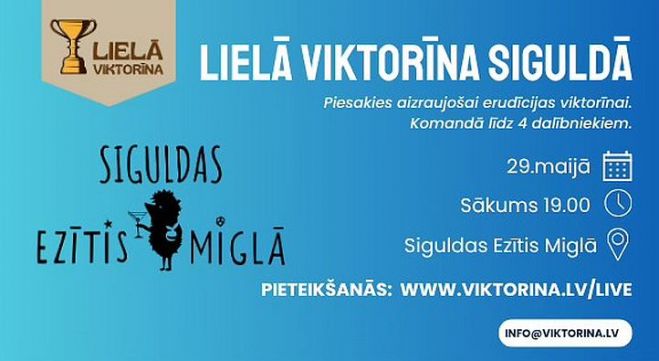 29.V Lielā viktorīna Siguldā