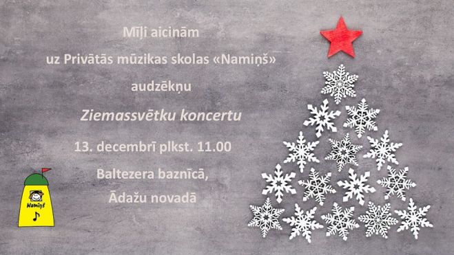 13.XII Privātās mūzikas skolas "Namiņš" audzēkņu koncerts Baltezerā