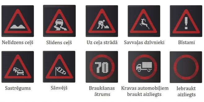 Uz &quot;Via Baltica&quot; sākušas darboties elektroniskās ceļazīmes