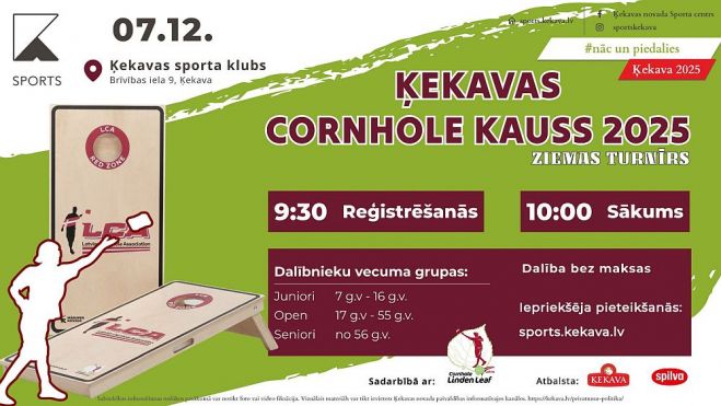 7.XII Kornhola turnīrs &quot;Ziemas Cornhole kauss 2025&quot; Ķekavā