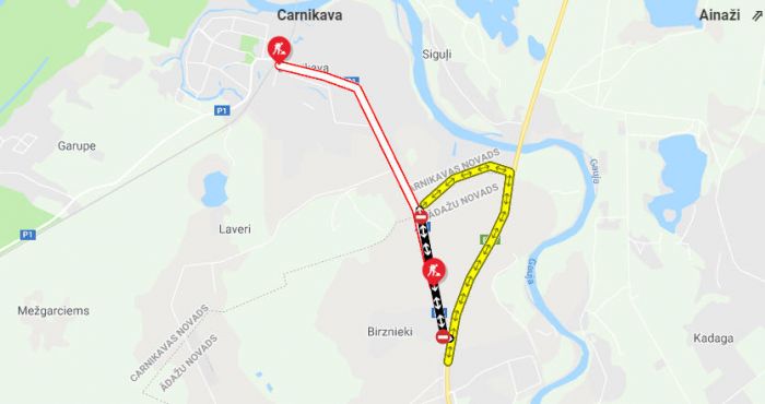 Karte - Latvijas Valsts ceļi