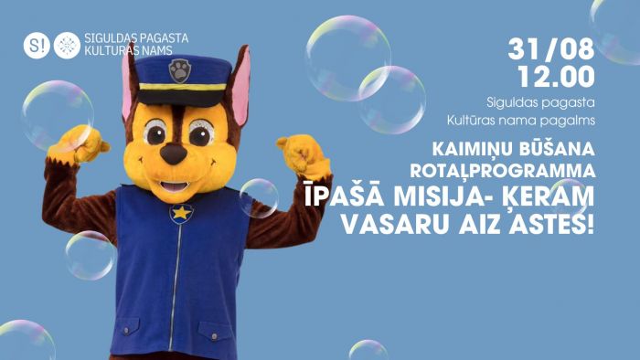 31.VIII Rotaļprogramma &quot;Īpašā misija – ķeram vasaru aiz astes!&quot; Peltēs
