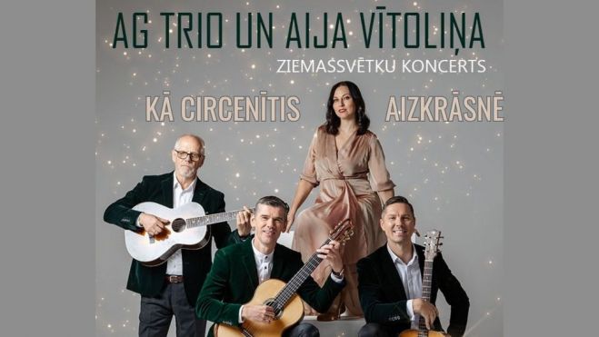 4.XII Ģitāristu trio &quot;AG 3&#039;o&quot; un dziedātājas Aijas Vītoliņas Ziemassvētku koncerts Ādažos