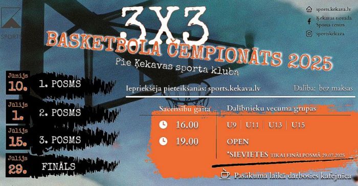 1.VII Ķekavas novada 3x3 basketbola čempionāta otrais posms Ķekavā