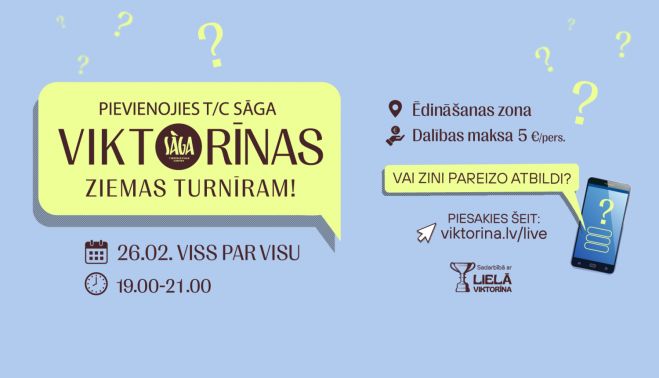 26.II Viktorīnas vakars Ulbrokā un erudīcijas spēle Ādažos