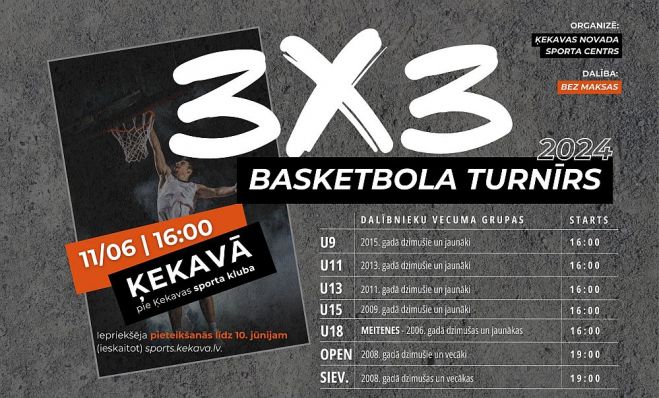 11.VI 3x3 basketbola turnīrs Ķekavā