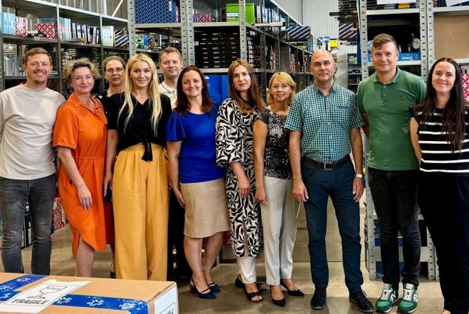 Mārupes uzņēmēju biedrības pārstāvji tehnoloģiju uzņēmumā “Trodo”. Foto – no Mārupes uzņēmumu biedrības arhīva