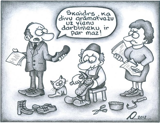 Karikatūra. Katram savu nodokli un vismaz divus grāmatvežus