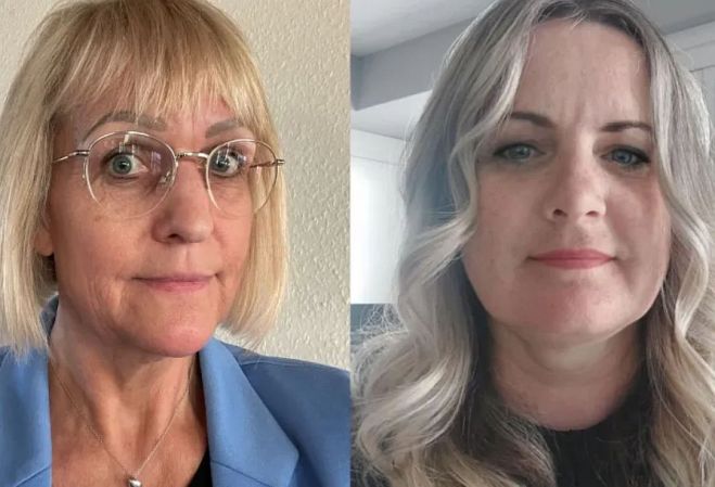 Līga Politere-Larsena no Dānijas un Santa Lozinska no Kanādas. Foto - no privātā arhīva un ekrānuzņēmumi