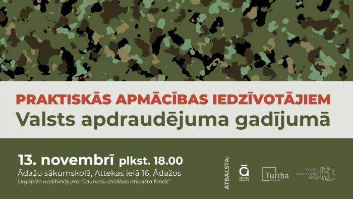 13.XI Apmācības iedzīvotājiem valsts apdraudējuma gadījumā Ādažos