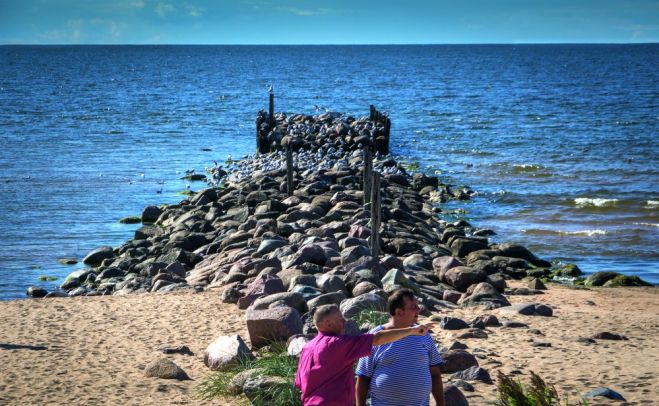 Jūras steķis Tūjā ir liecība laikam, kad te piestāja zvejnieku laivas un reņģes ar ūdens sūkni nāca krastā. Foto – Valdis Brauns