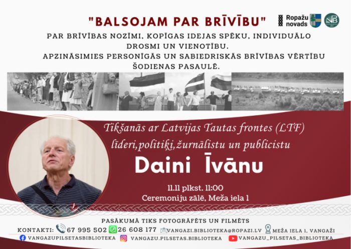 11.XI Tikšanās ar žurnālistu un politiķi Daini Īvānu Vangažos