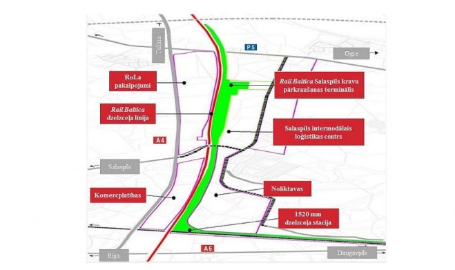 Versija par Salaspils loģistikas centra iespējamo novietojumu