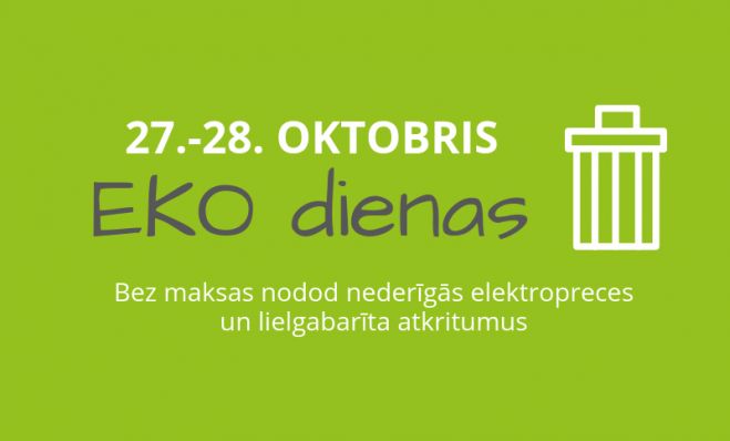 &quot;Eko dienās&quot; Ķekavas novadā varēs bez maksas nodot elektropreces un lielgabarīta atkritumus